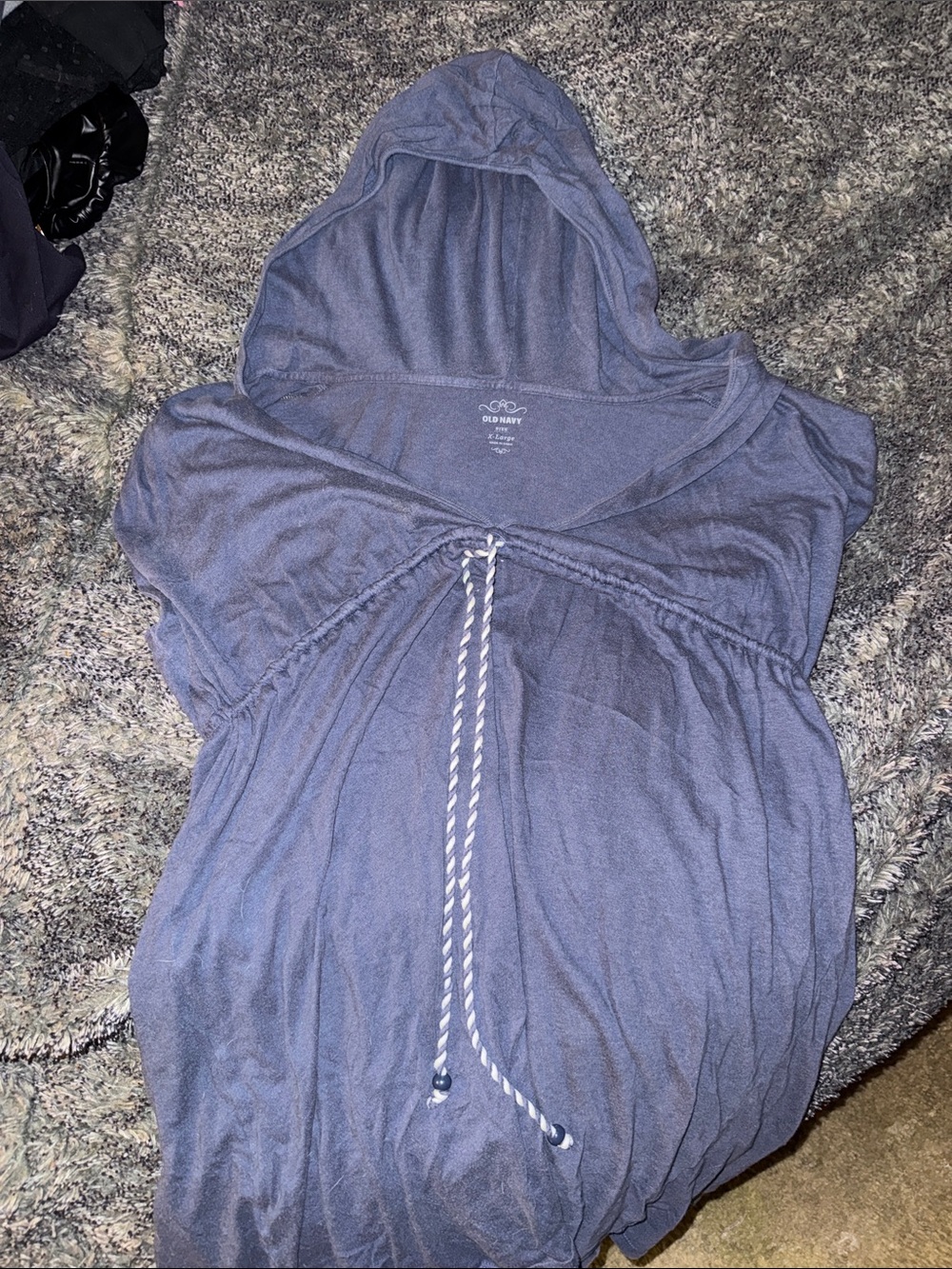 Old Navy Navy Blue Hooded Tunic Top